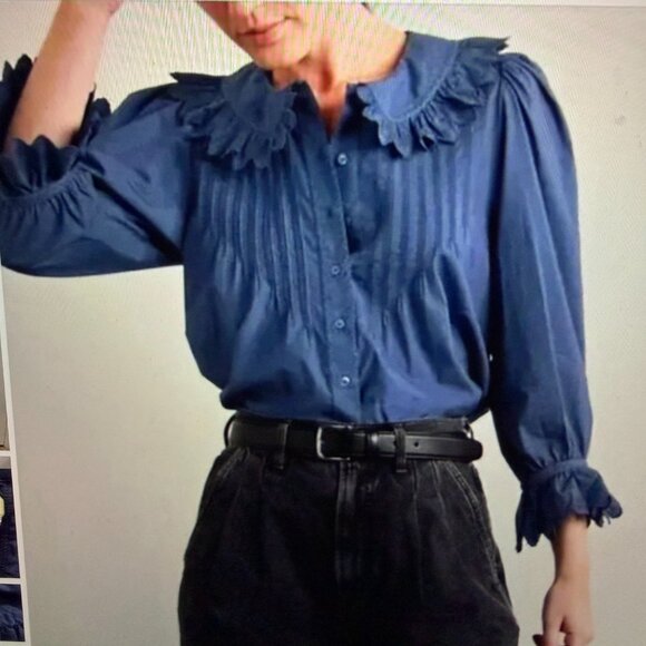 Doen Tops - DOEN Sz L Hickory Top in Atlantic Blue
